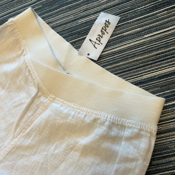 🆕Apropos Berkeley California Women’s Size M White 100% Linen Wide Flair Pants - Picture 4 of 6